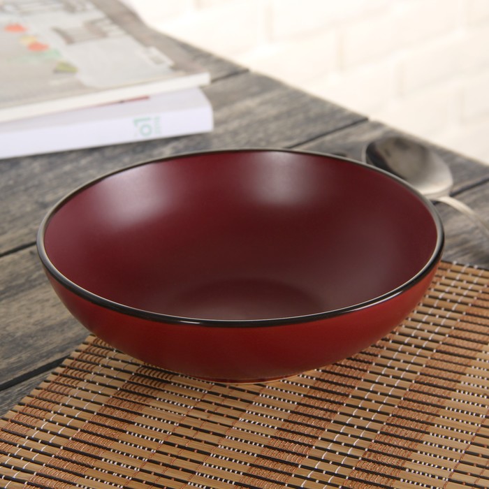 Миска 18 см "Ваниль", 800 мл, цвет бордовый