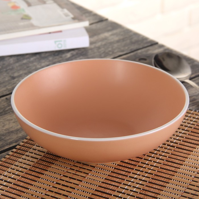 Миска 18 см "Ваниль", 800 мл, цвет персиковый