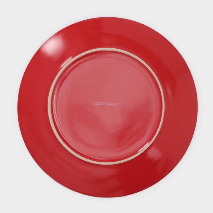 Сервиз столовый «Красный горох», 18 предметов, цвет красный