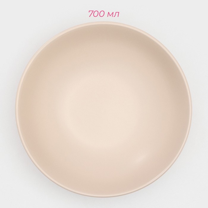 Набор тарелок Доляна «Пастель», 18 предметов: 6 тарелок d=19 см, 6 тарелок d=27 см, 6 мисок d=19 см, цвет крем-брюле