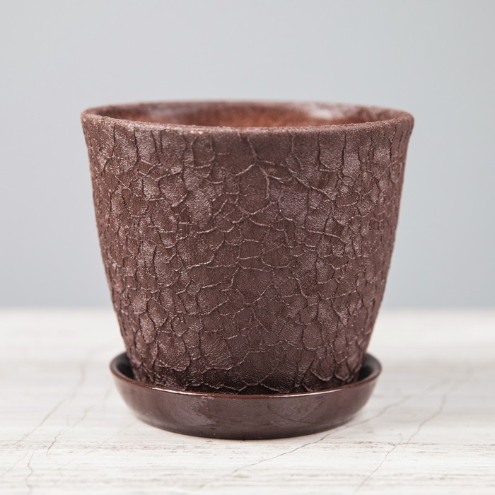 Кашпо "Глория" шёлк, шоколад, 0,5 л