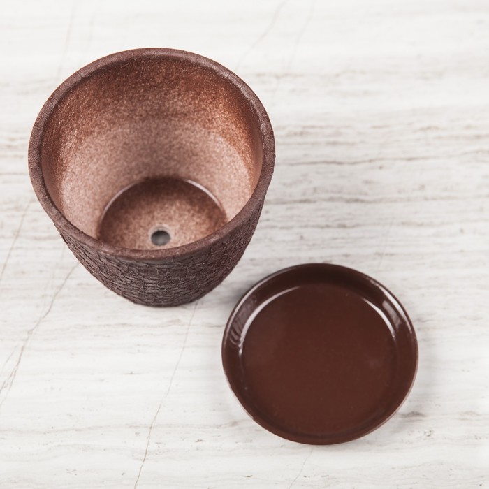 Кашпо "Глория" шёлк, шоколад, 0,5 л