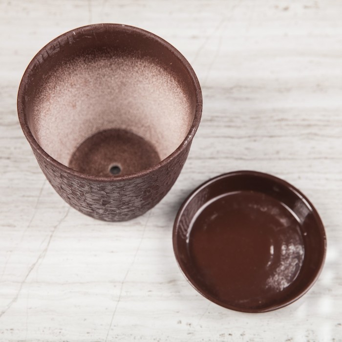 Кашпо "Глория" шёлк, шоколад, 1 л