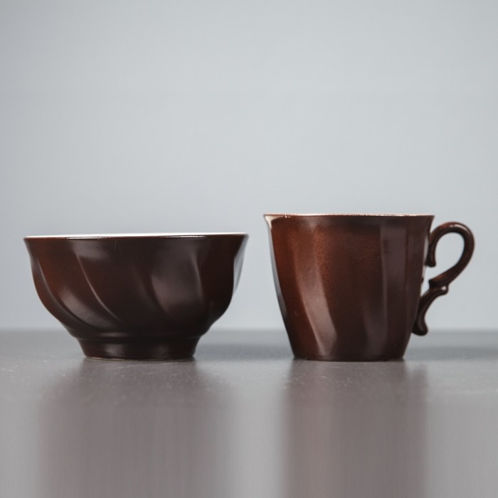 Столовый набор, шоколад, кружка 0,4 л и салатник 0,6 л