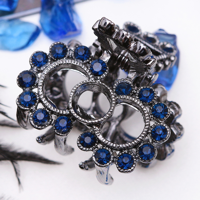 Краб для волос "Синий туман" 2,5 см бант