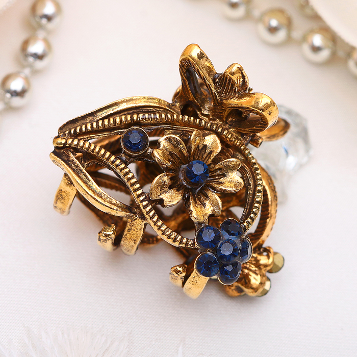 Краб для волос "Синий закат" 2,5 см василёк