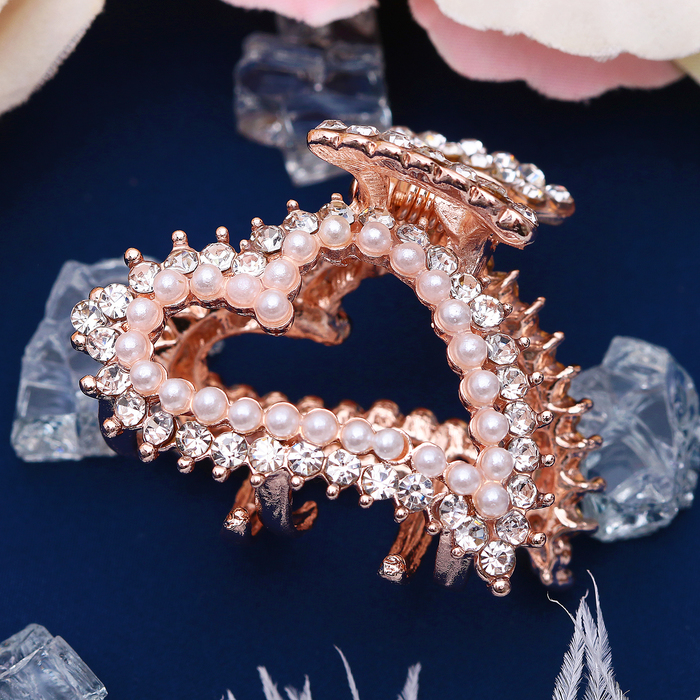 Краб для волос "Августина" 4 см сердце