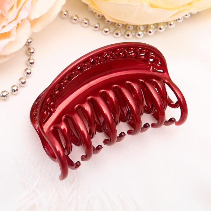 Краб для волос "Классик" 6 см цветочки, микс