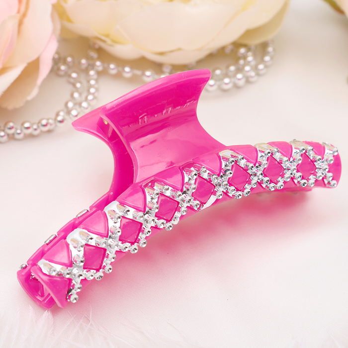 Краб для волос "Либретто" 9 см ромбы, микс