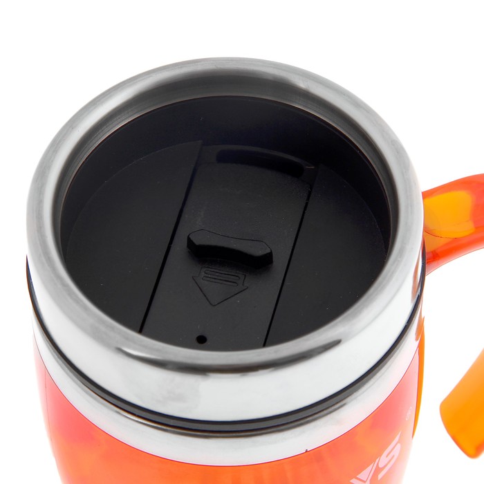 Термокружка "Always", 450 мл, металлическая вставка снизу, оранжевая, 12х18 см