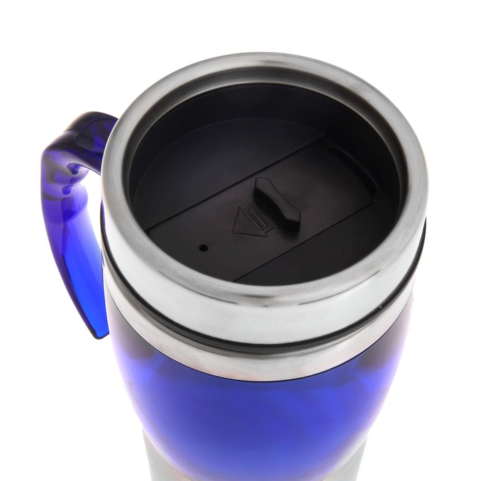 Термокружка "Always", 450 мл, металлическая вставка снизу, синяя, 12х18 см