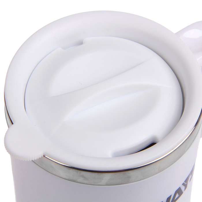 Термокружка "Always", 400 мл, металлическая вставка сверху и снизу, белая, 13х12 см