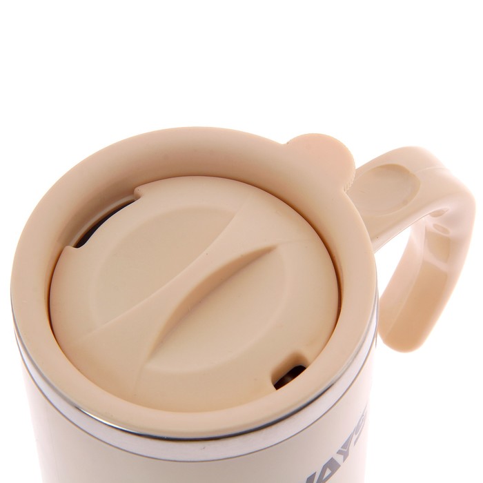 Термокружка "Always", 400 мл, металлическая вставка сверху и снизу, бежевая, 13х12 см