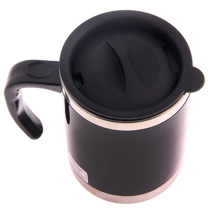 Термокружка "Always", 400 мл, металлическая вставка сверху и снизу, чёрная, 13х12 см