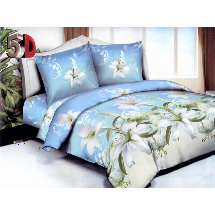 Постельное бельё 2 сп. 5D диз. 119 HL 200х215, 175х215, 70х70-2шт полипоплин 80г/м, пэ100%