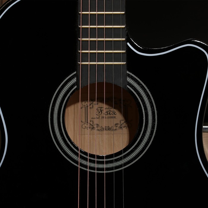 Акустическая гитара Foix FFG-1038BK черная, с вырезом