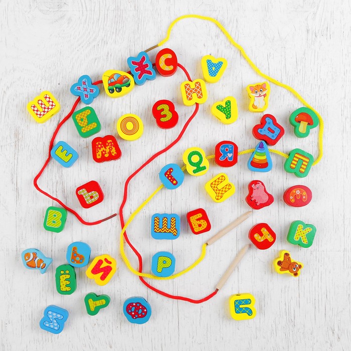 Шнуровка в банке 40 элементов "Я познаю мир"