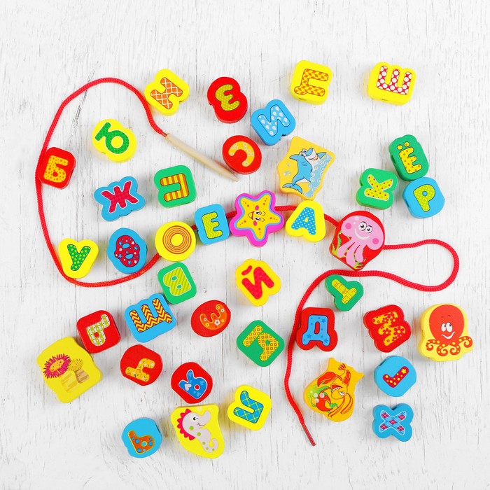 Шнуровка в банке 40 элементов "Морской мир"