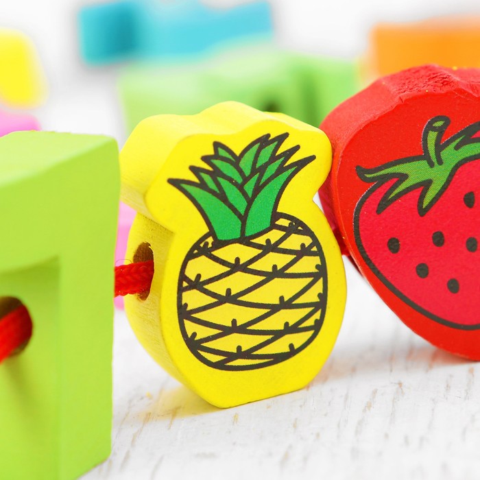 Шнуровка 20 элементов "Цифры и фрукты"