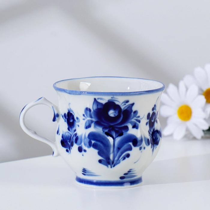 Кружка "Нежность", гжель, фарфор, 2с