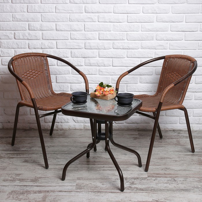 Комплект мебели Асоль-3A TLH-037A/055S-45х45 Cappuccino (2+1)