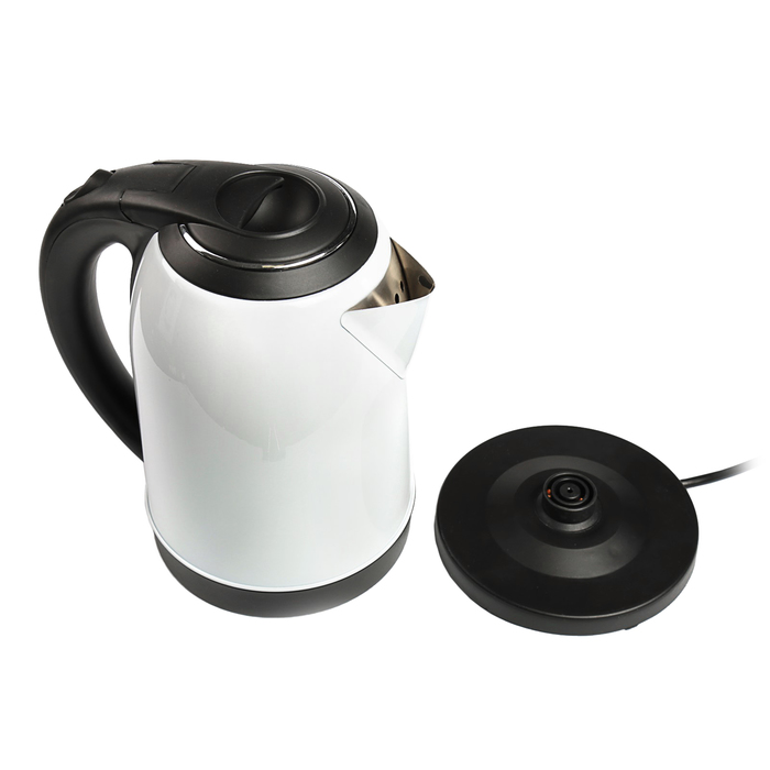 Чайник электрический GELBERK GL-330, 2000 Вт, 2 л, нержавеющая сталь, белый
