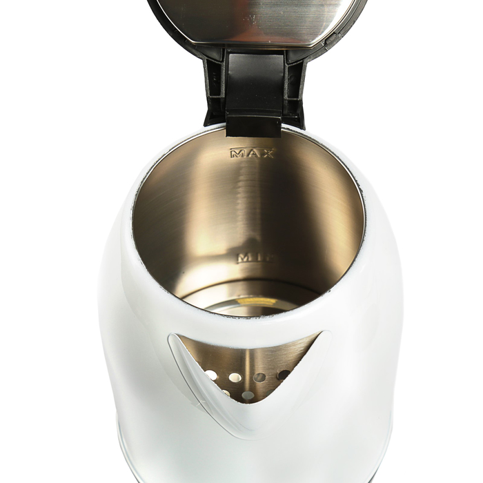 Чайник электрический GELBERK GL-330, 2000 Вт, 2 л, нержавеющая сталь, белый