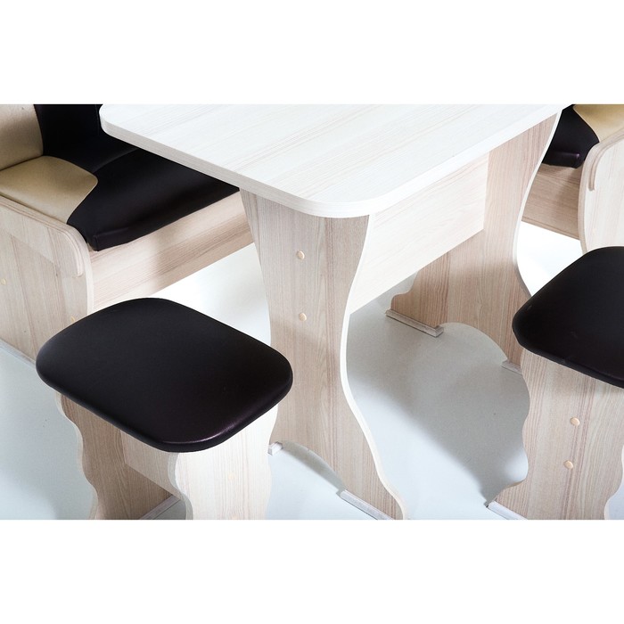 Кухонный уголок универсальный Орхидея 1500х1100х840 Ясень/Шоколад беж