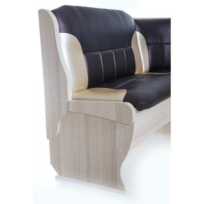 Кухонный уголок универсальный Орхидея 1500х1100х840 Ясень/Шоколад беж