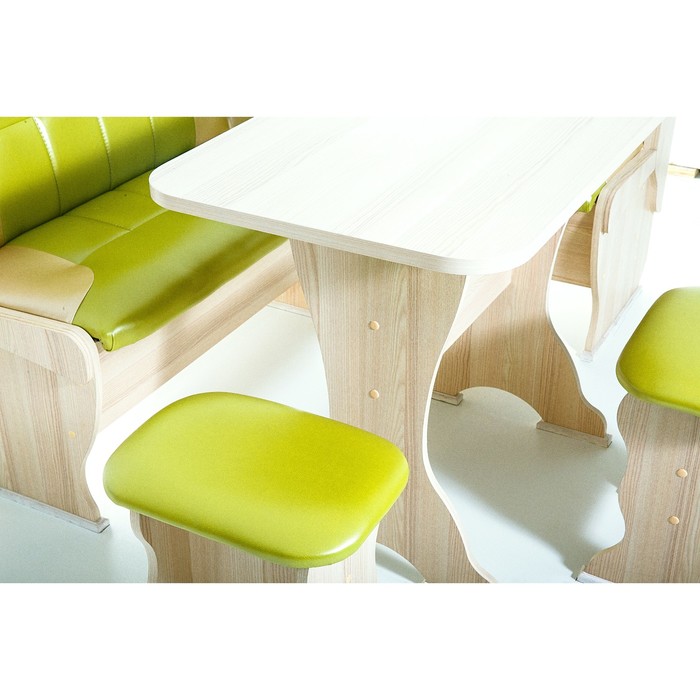 Кухонный уголок универсальный Орхидея 1500х1100х840 Ясень/Фисташка беж