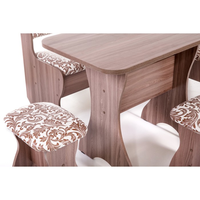 Кухонный уголок универсальный Тюльпан 1350х1000х840 Шимо ясень темный/Бежевый