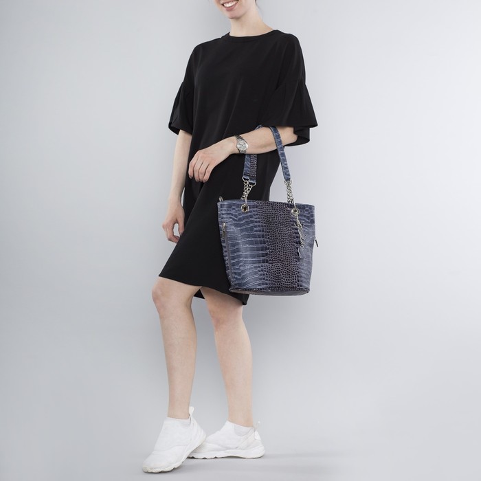 Сумка женская, отдел на молнии, 1 наружный карман, цвет тёмно-серый