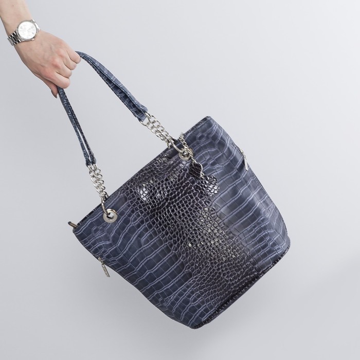 Сумка женская, отдел на молнии, 1 наружный карман, цвет тёмно-серый