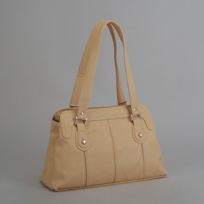 Сумка женская, отдел с перегородкой на молнии, наружный карман, цвет светло-бежевый