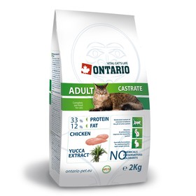 

Сухой корм Ontario для кастрированных кошек, 2 кг