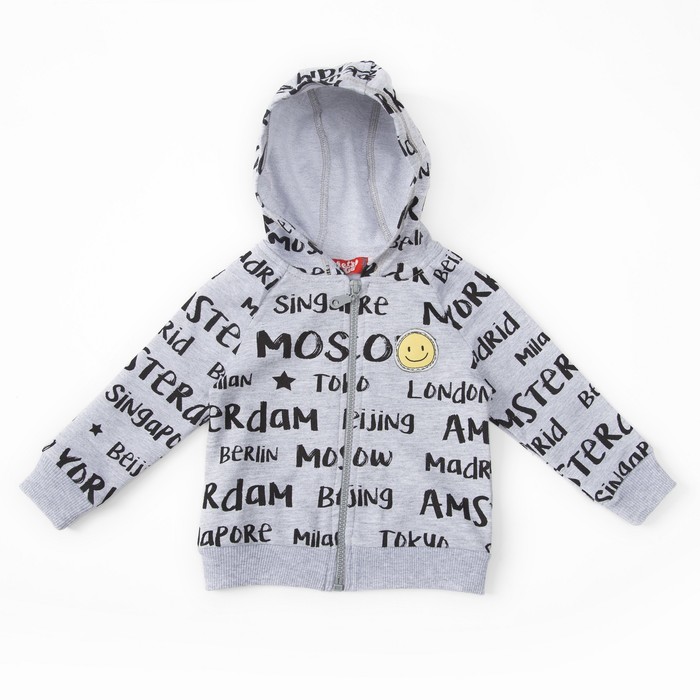 Джемпер для мальчика,рост 74 (48) см, цвет серый меланж 6232