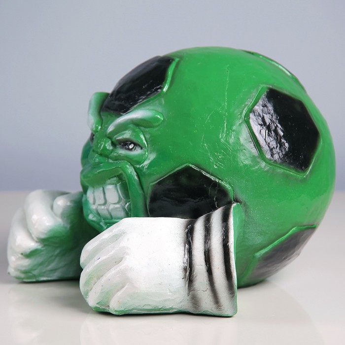 Копилка "Мяч вратарь с крагами" 25см зелёный