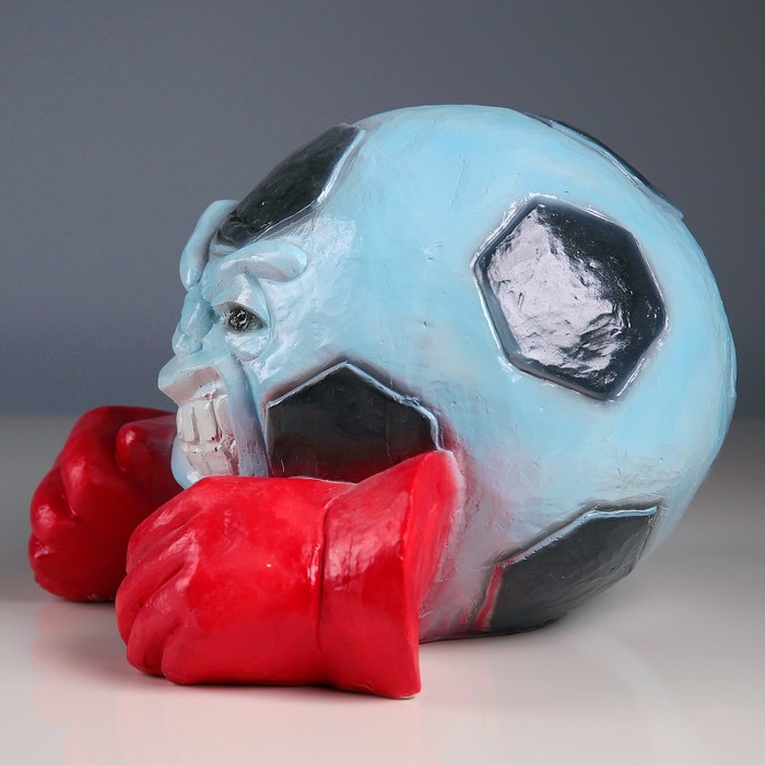 Копилка "Мяч вратарь с крагами" 25см синий