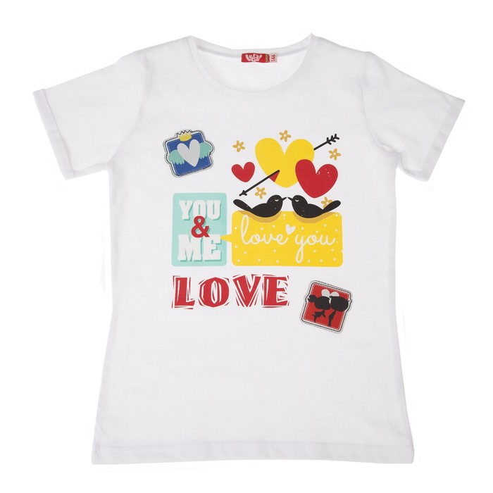 Футболка для девочки,рост 140 (72) см, цвет белый 5143