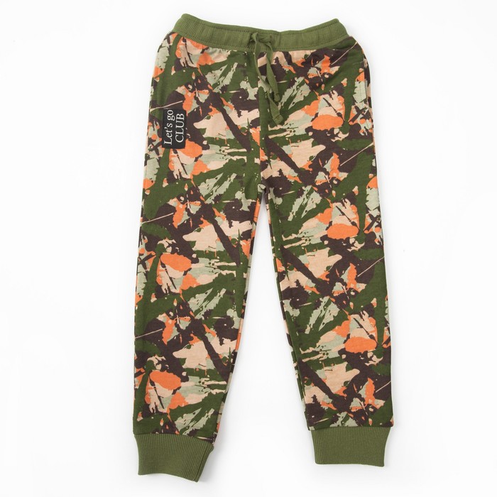 Брюки для мальчика,рост 152 (80) см, цвет хаки/оранжевый 10217