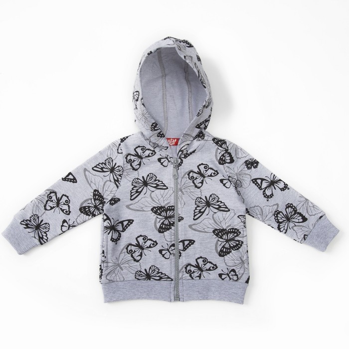 Джемпер для девочки,рост 80 (52) см, цвет серый меланж 6157