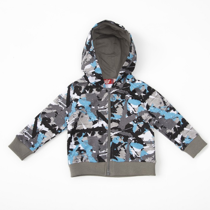 Джемпер для мальчика,рост 80 (52) см, цвет серый/голубой 6231