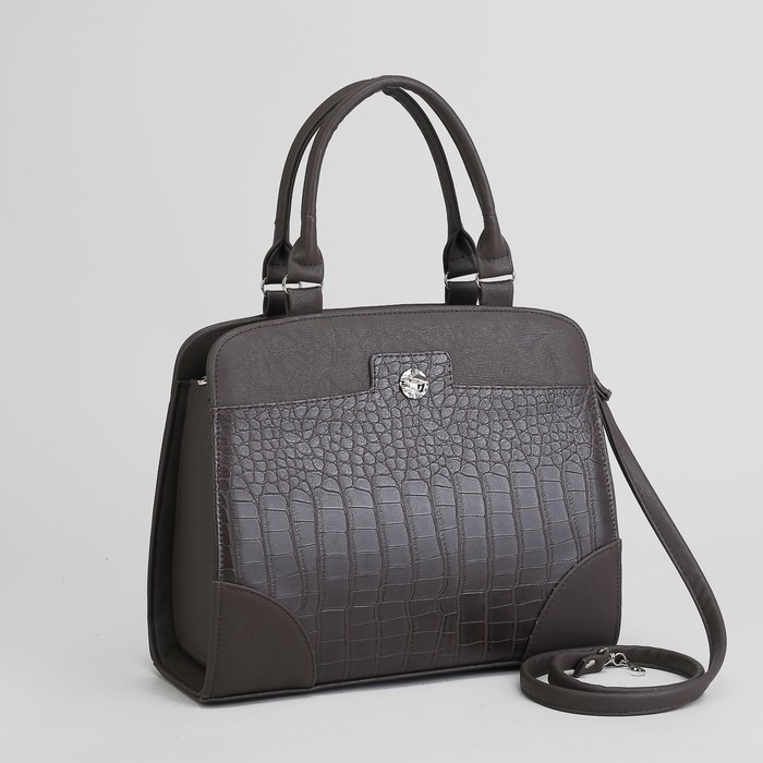 Сумка женская, отдел на молнии, наружный карман, цвет коричневый