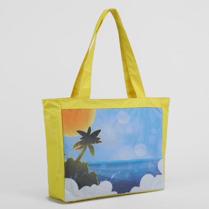 Сумка летняя "Аврора-3", 35*12*26, отдел на молнии, Пляж/желтый