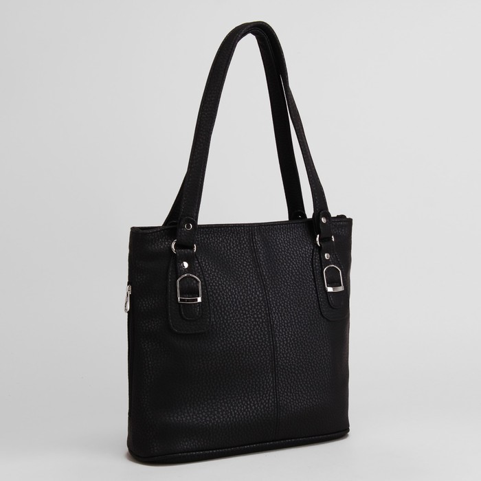 Сумка женская, отдел на молнии, наружный карман, цвет чёрный