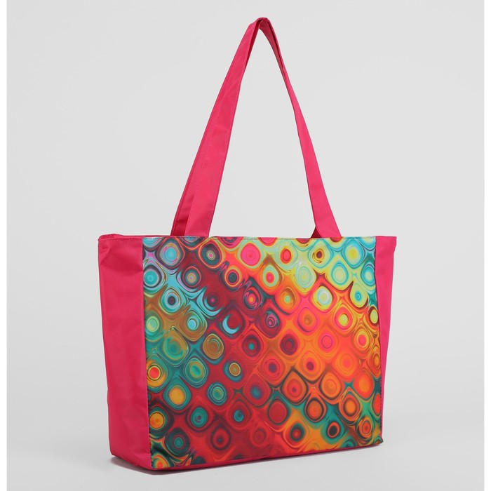 Сумка пляжная "Соты", отдел на молнии, цвет розовый