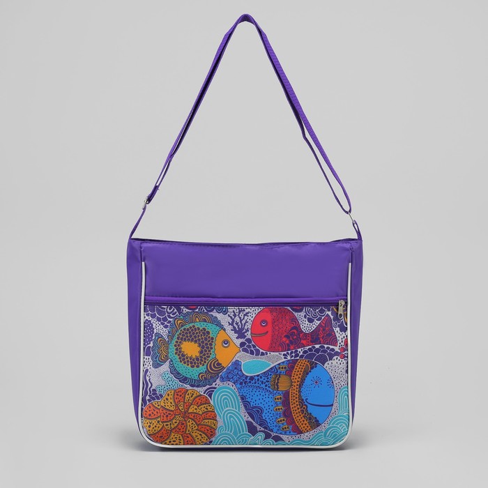 Сумка молодёжная "Верония", 1 отдел, наружный карман, цвет фиолетовый