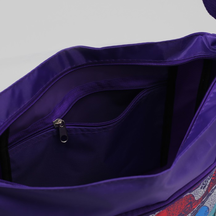 Сумка молодёжная "Верония", 1 отдел, наружный карман, цвет фиолетовый