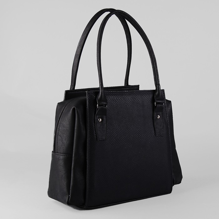 Сумка женская, отдел на молнии, наружный карман, цвет чёрный