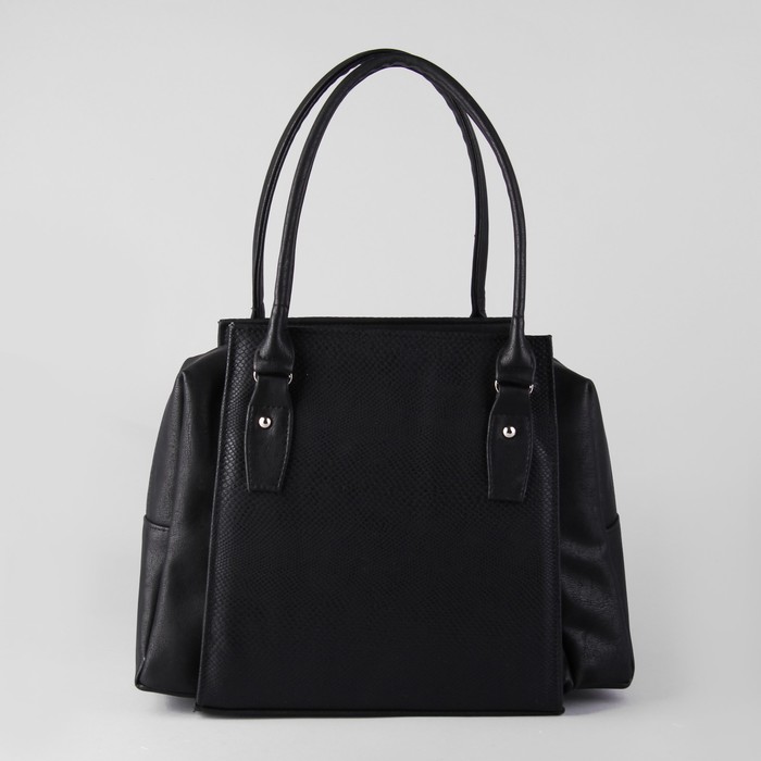 Сумка женская, отдел на молнии, наружный карман, цвет чёрный